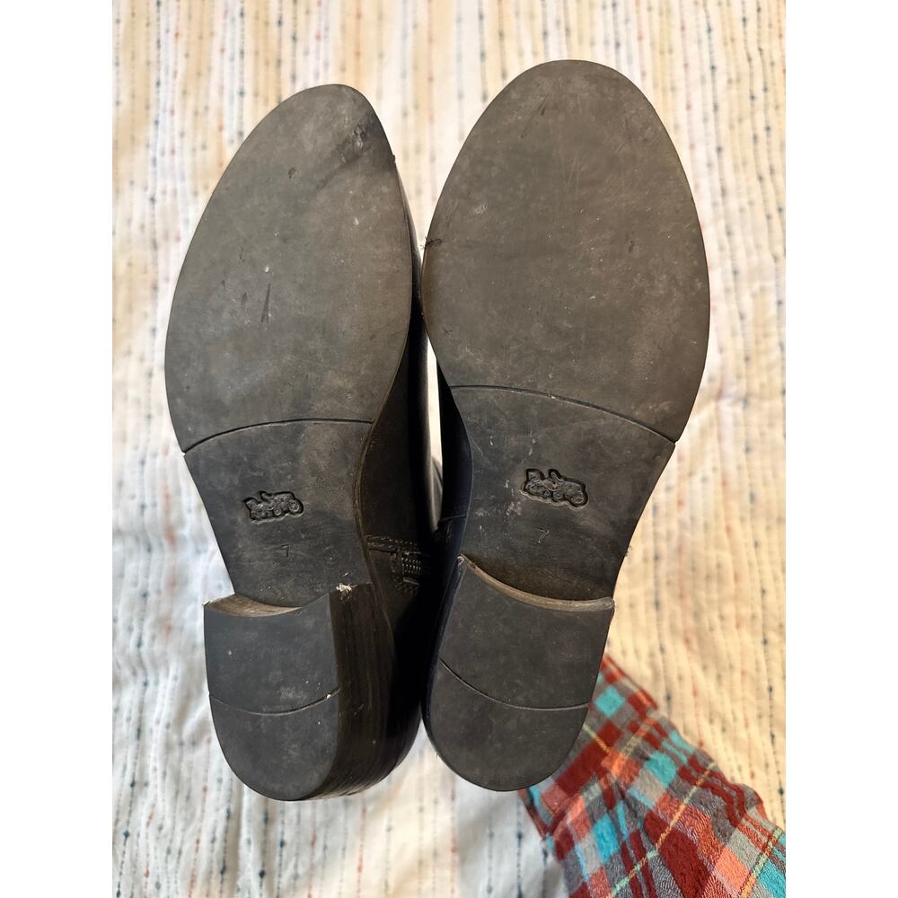 Coach Debi Black Leather Ankle Booties Size 7 - Picture 5 of 8
